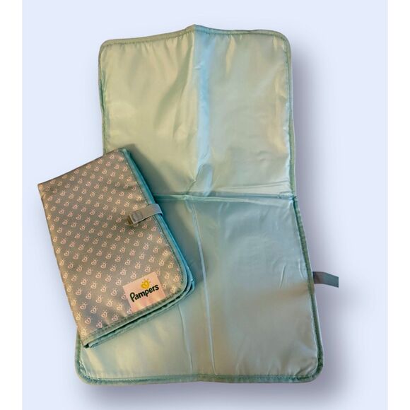 PAMPERS Portable Diaper Changing Mat Mint Green Cushioned Reusable 22"x13" NEW - Picture 2 of 12